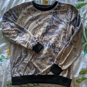 Lord of the rings map sweat shirt